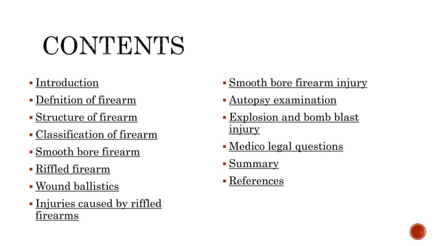 Firearm injuries and its MLI ppt -89.pptx | First Aid | Injuries