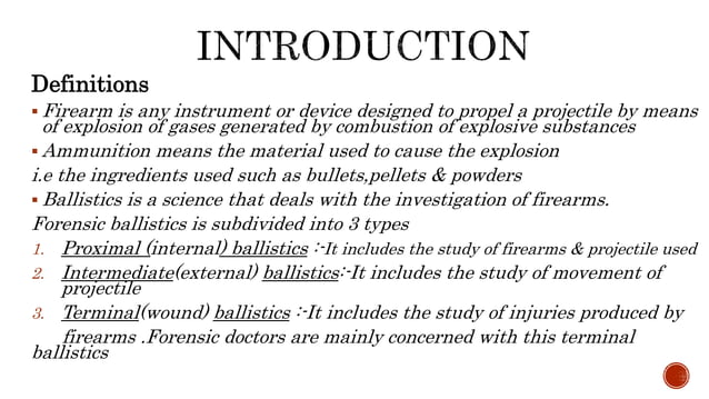 Firearm injuries and its MLI ppt -89.pptx | First Aid | Injuries