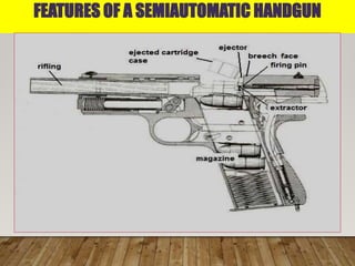 FEATURES OF A SEMIAUTOMATIC HANDGUN
 