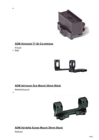 18/20
ADM Aimpoint T1 Qr Co-witness
$70.00
Sale!
ADM Ad-recon Scp Mount 30mm Black
$179.99 $149.99
ADM Ad-delta Scope Mount 30mm Black
$200.00
 