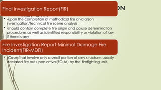 Fire Investigation Slideshow Fire Arson Investigation - this includes the basic investigative ...