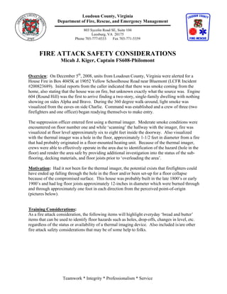Fire Attack Training Considerations Capt Kiger
