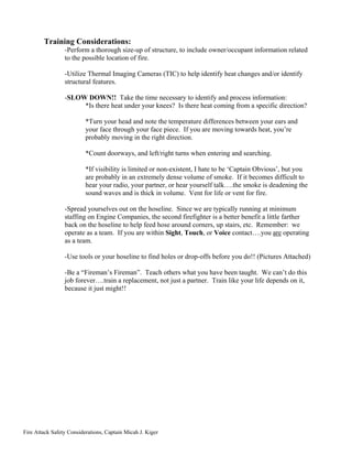 Fire Attack Training Considerations Capt Kiger