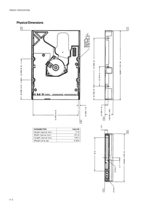 PRODUCT SPECIFICATIONS
3 – 2
PhysicalDimensionsPhysicalDimensionsPhysicalDimensionsPhysicalDimensionsPhysicalDimensions
PARAMETER VALUE
Height (typical mm ) 17.0
Width (typical mm ) 101.6
Length (typical mm ) 146.1
Weight (m ax kg) 0.453
 