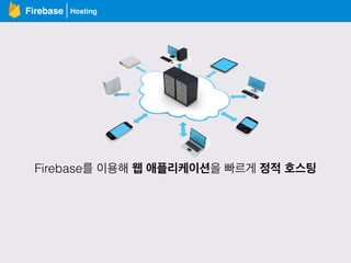 HostingFirebase
Firebase를 이용해 웹 애플리케이션을 빠르게 정적 호스팅
 