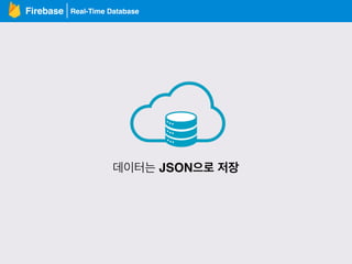 Real-Time DatabaseFirebase
데이터는 JSON으로 저장
 