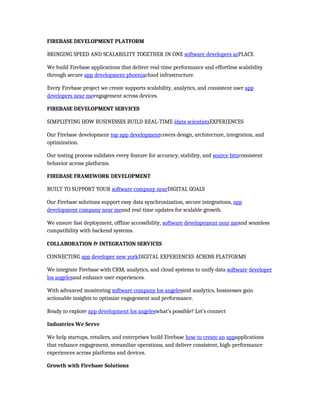 Firebase Service Development | PPT