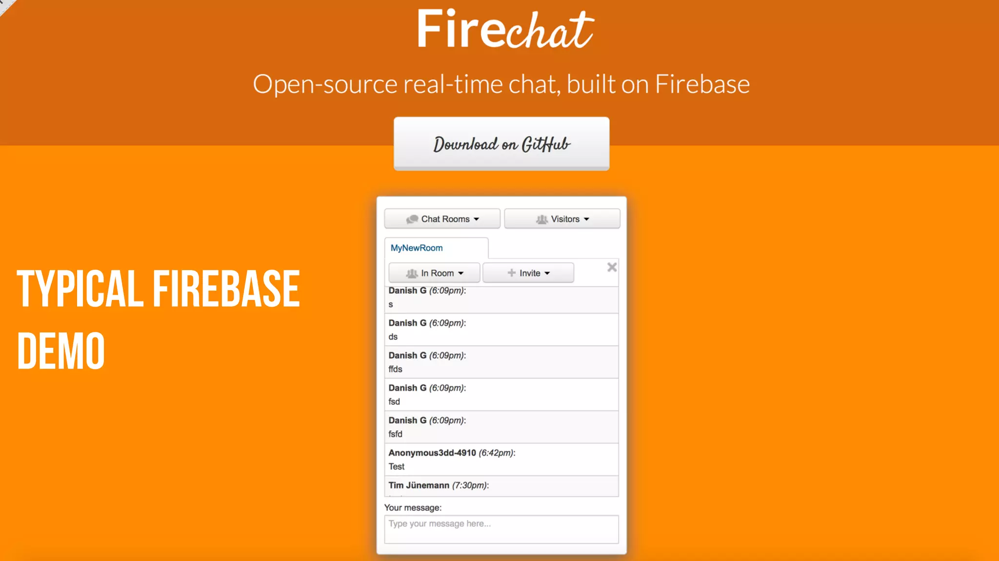 Typical Firebase  
Demo
 