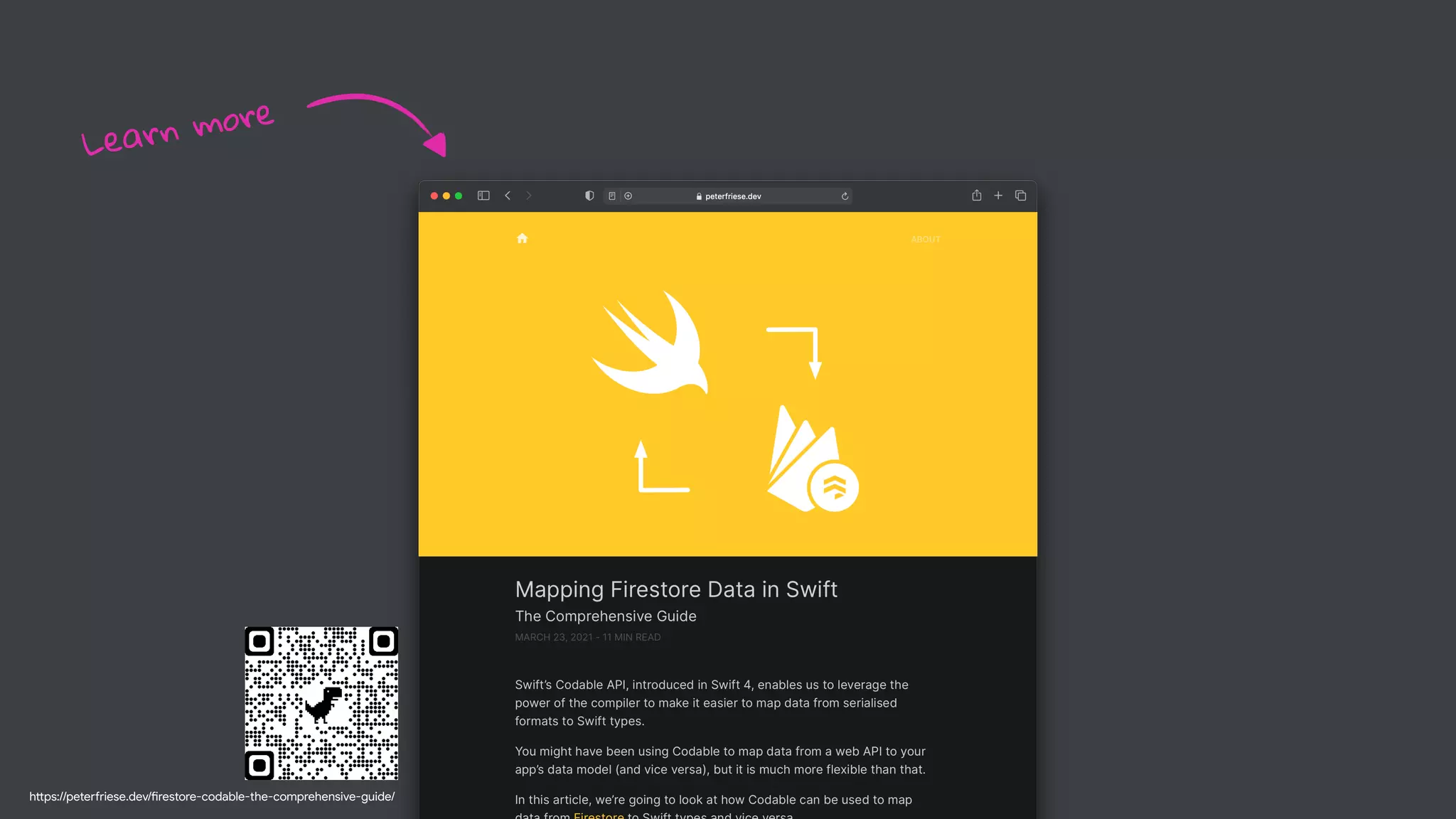 Learn more
h"ps://pete$riese.dev/#restore-codable-the-comprehensive-guide/
 