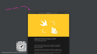 Learn more
h"ps://pete$riese.dev/#restore-codable-the-comprehensive-guide/
 