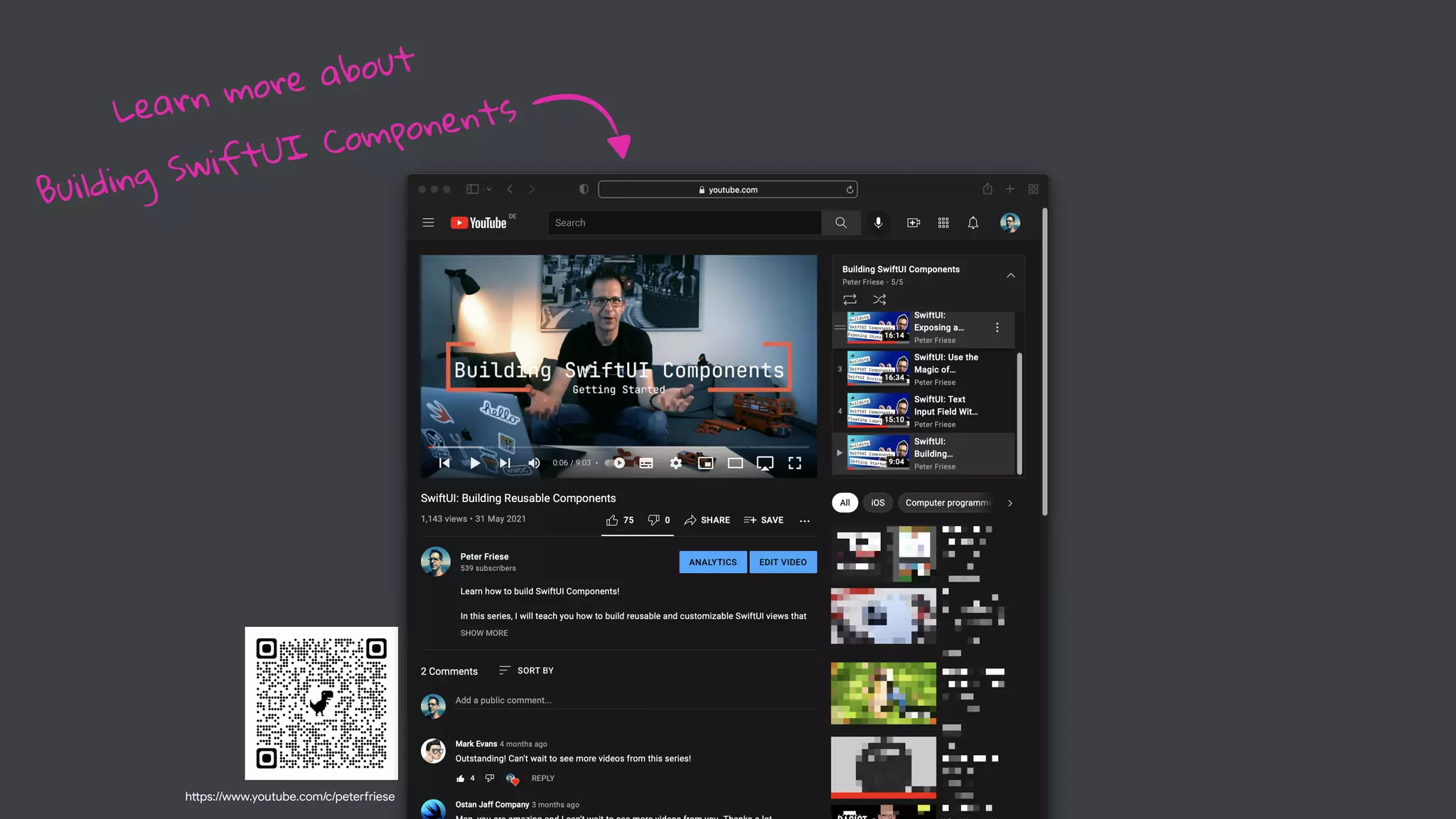Learn more about


Building SwiftUI Components
h
tt
ps://www.youtube.com/c/pete
rf
riese
 