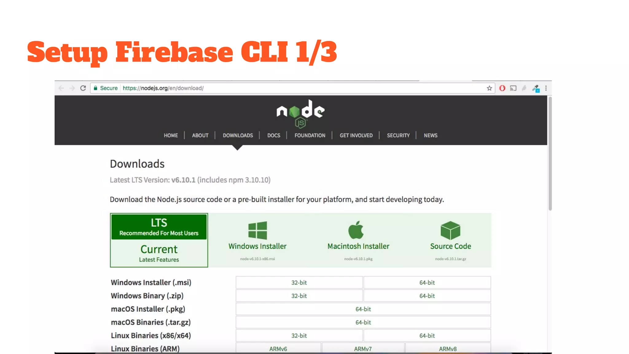Setup Firebase CLI 1/3 