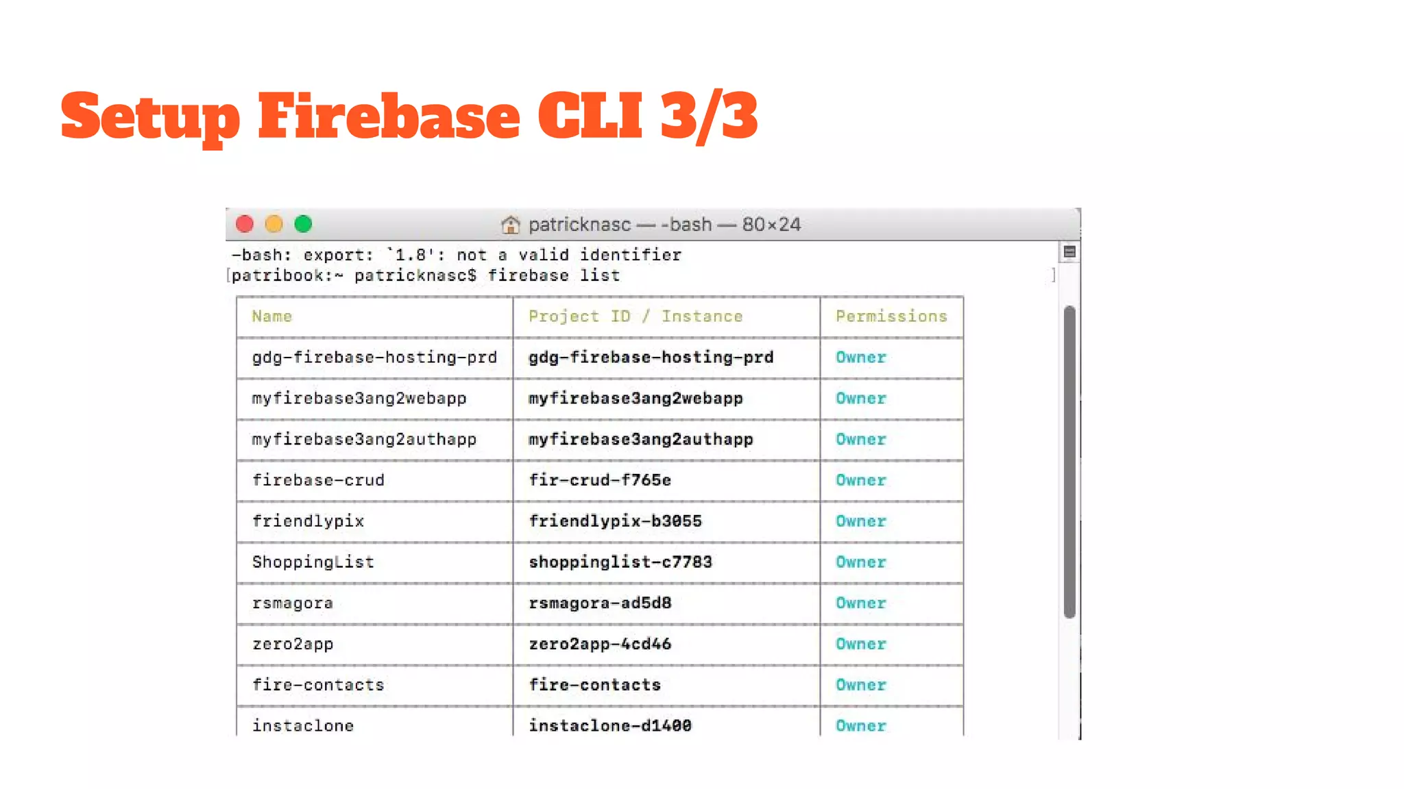Setup Firebase CLI 3/3 