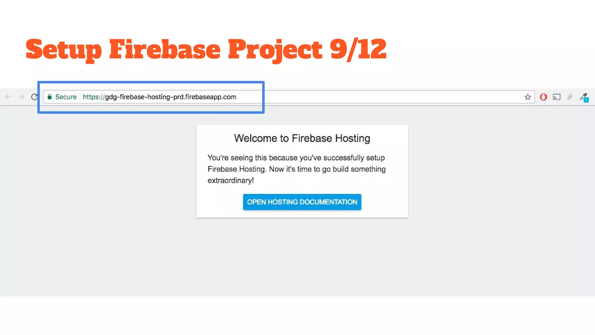 Setup Firebase Project 9/12 