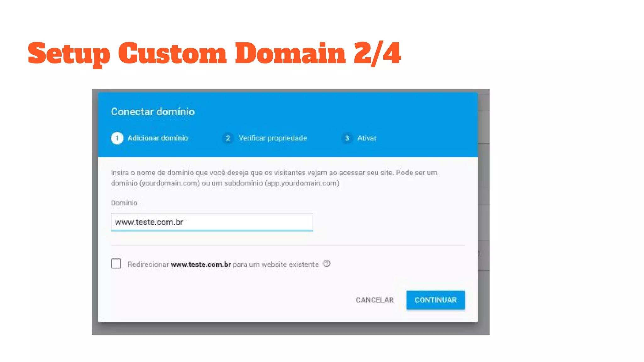 Setup Custom Domain 2/4 