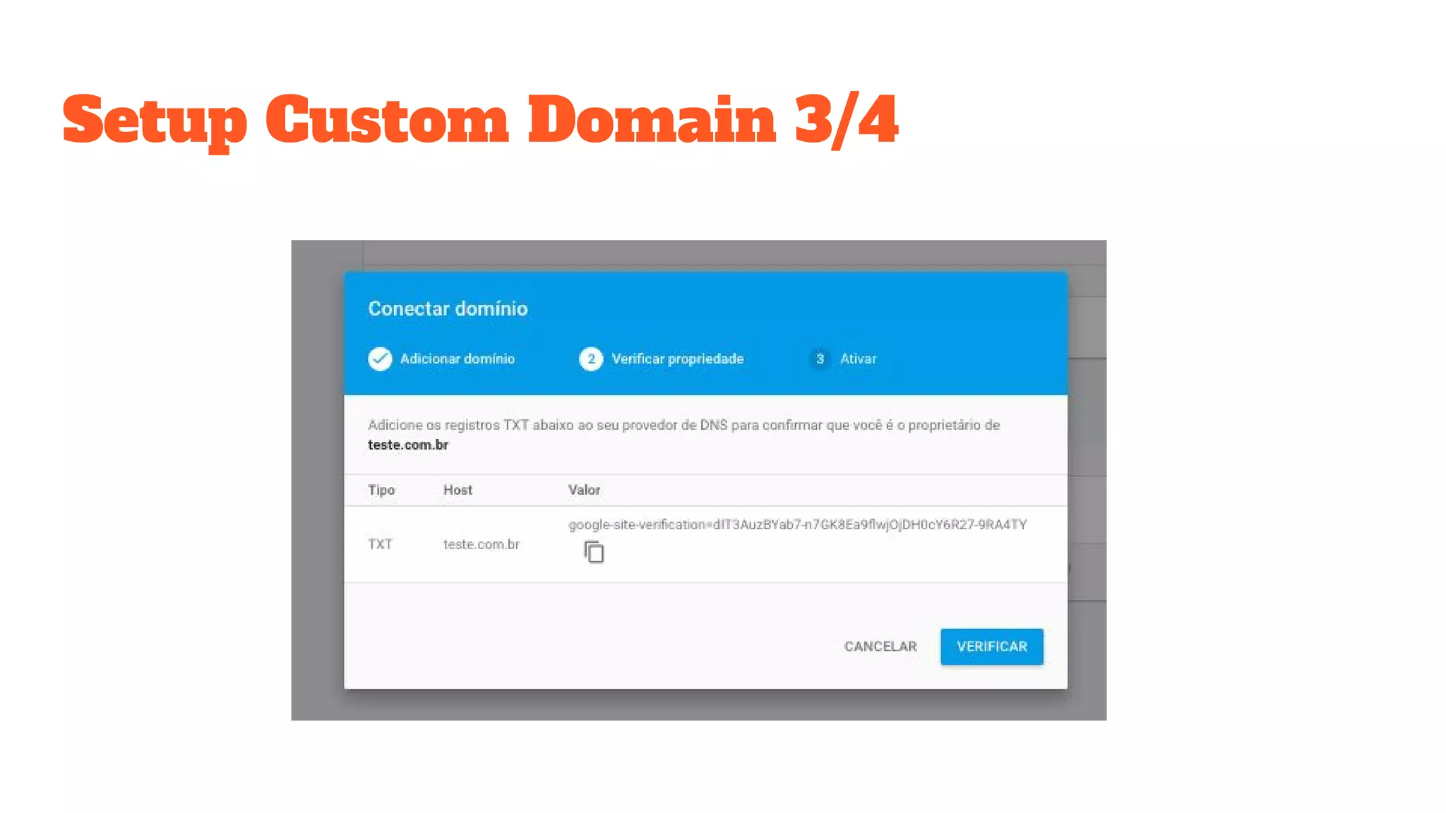 Setup Custom Domain 3/4 