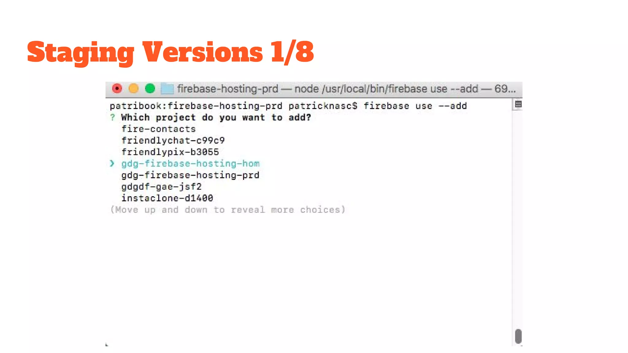 Staging Versions 1/8 
