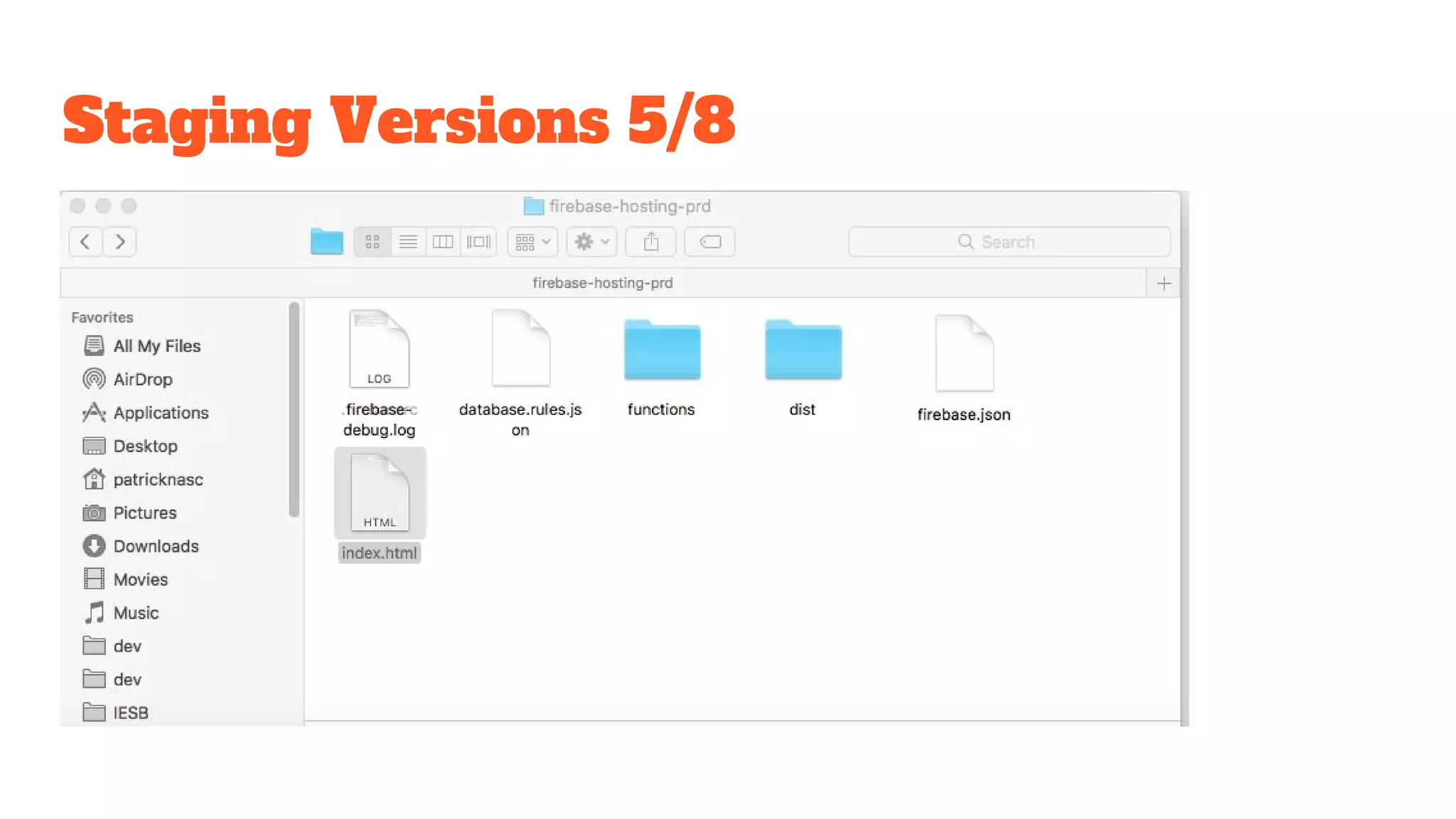 Staging Versions 5/8 