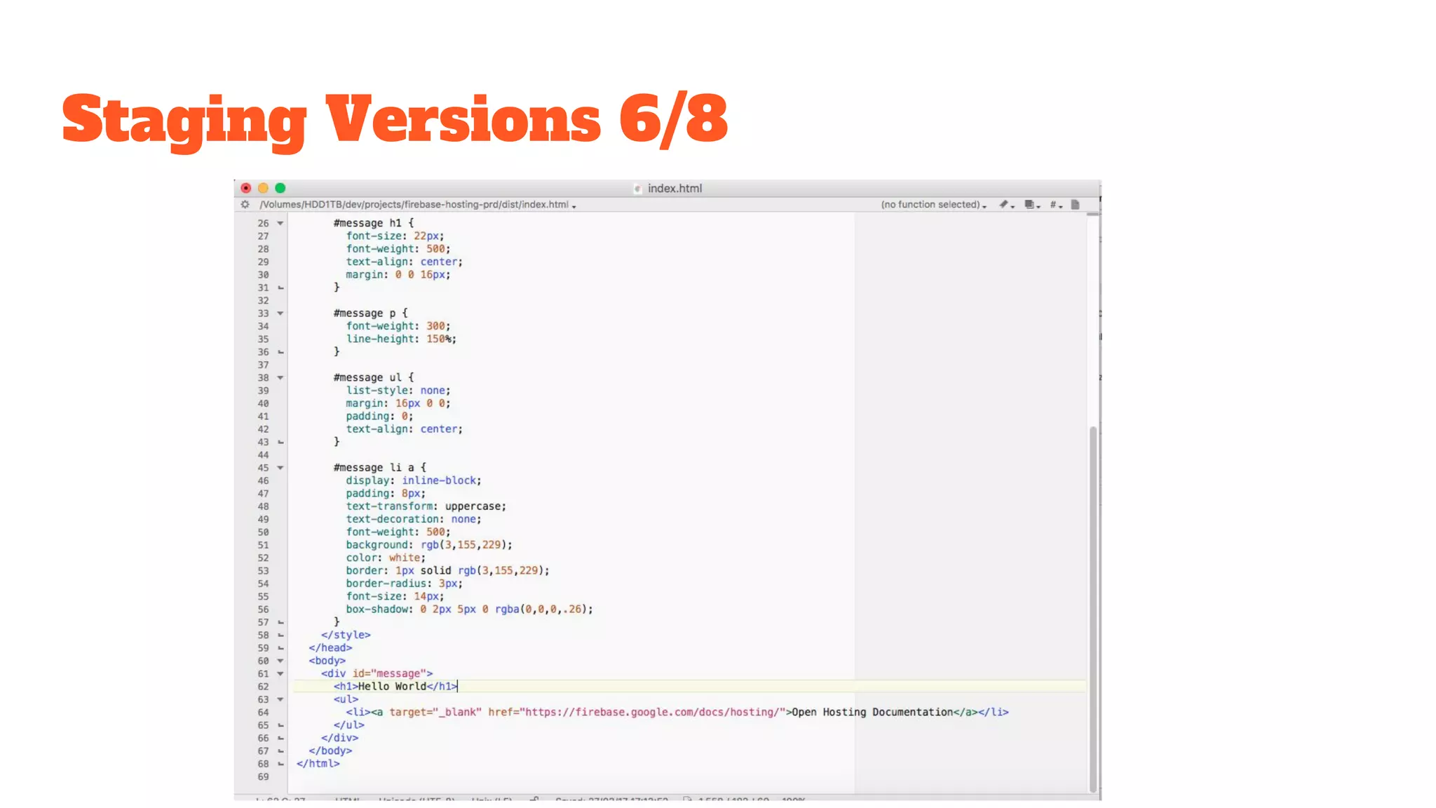 Staging Versions 6/8 