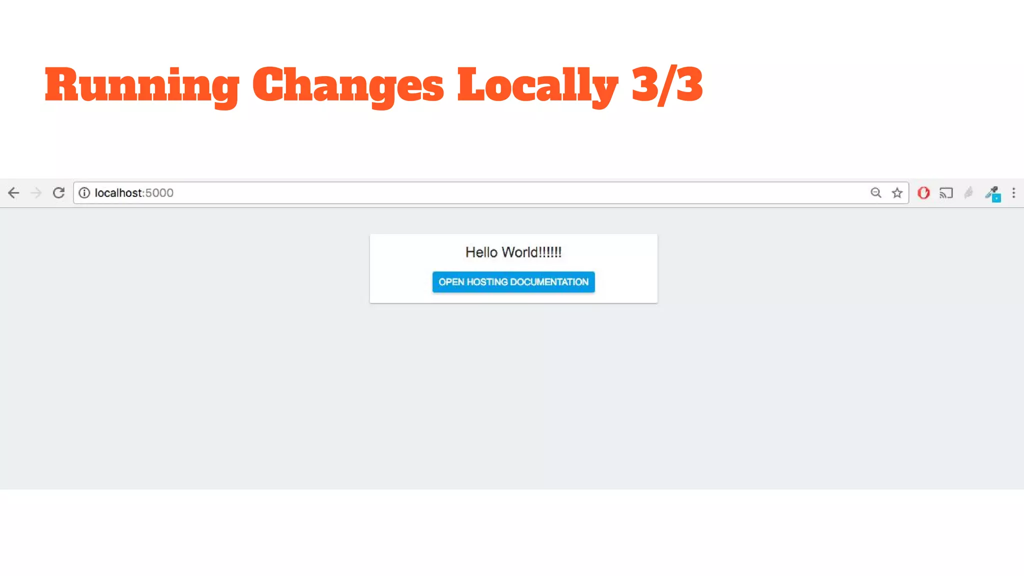Running Changes Locally 3/3 