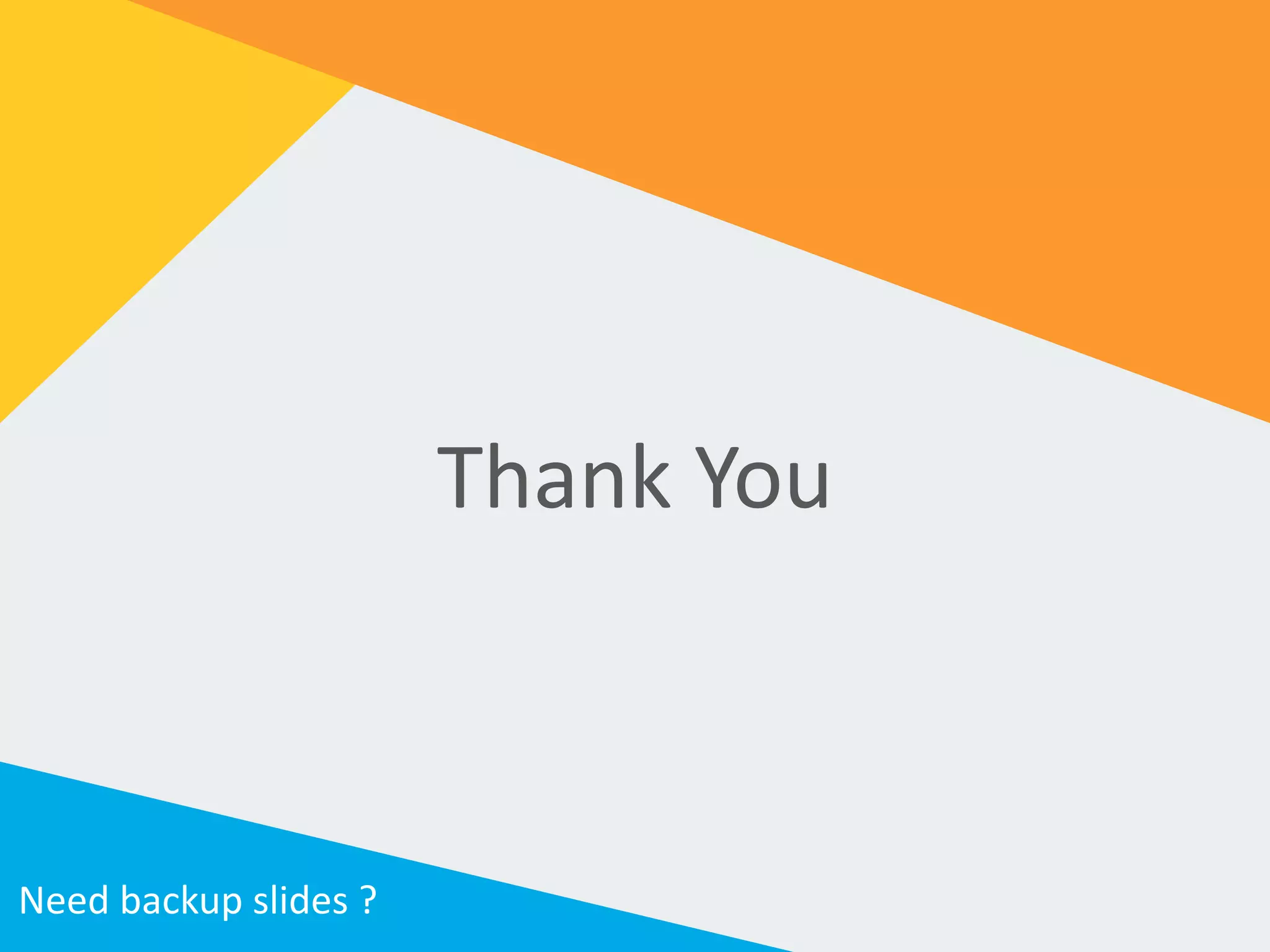Thank You
Need backup slides ?
 