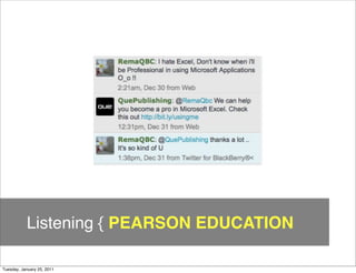Listening { PEARSON EDUCATION

Tuesday, January 25, 2011
 