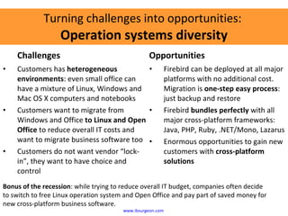 Turning challenges into opportunities:  Operation systems diversity <ul><li>Challenges </li></ul><ul><li>Customers has  he...