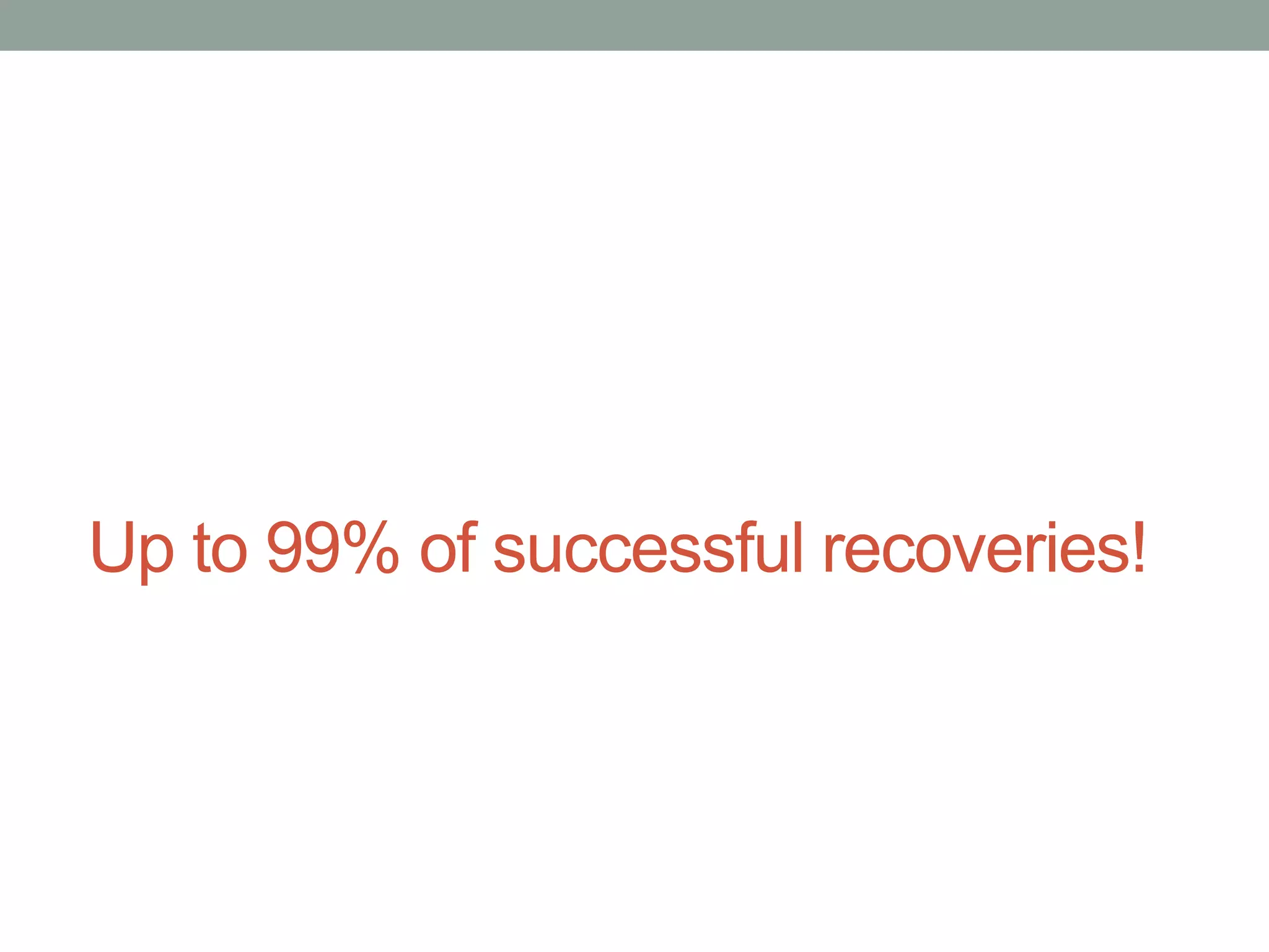 Up to 99% of successful recoveries!
 