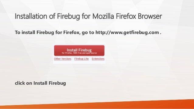 how to install firebug for firefox