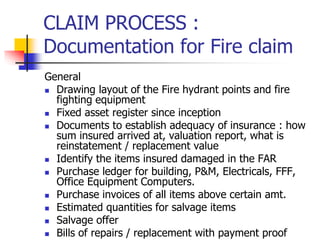 Fire Insurance claims | PPTX
