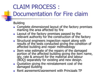 Fire Insurance claims | PPTX
