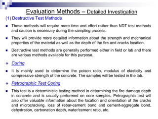 Fire damage, evaluation, ndt, and repair of concrete structures | PDF