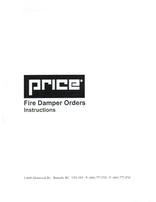 Firedamper Orders - Instructions