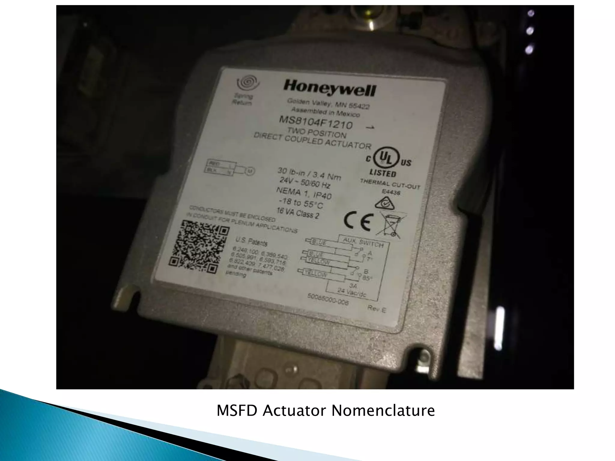 MSFD Actuator Nomenclature
 