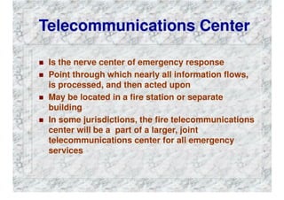 FIRE DEPARTMENT COMMUNICATIONS