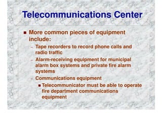 FIRE DEPARTMENT COMMUNICATIONS