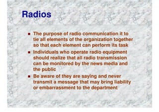 FIRE DEPARTMENT COMMUNICATIONS