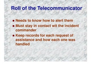 FIRE DEPARTMENT COMMUNICATIONS