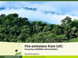 Fire emissions from LUC:
Promoting credibility and incentives
Daniel Murdiyarso

 