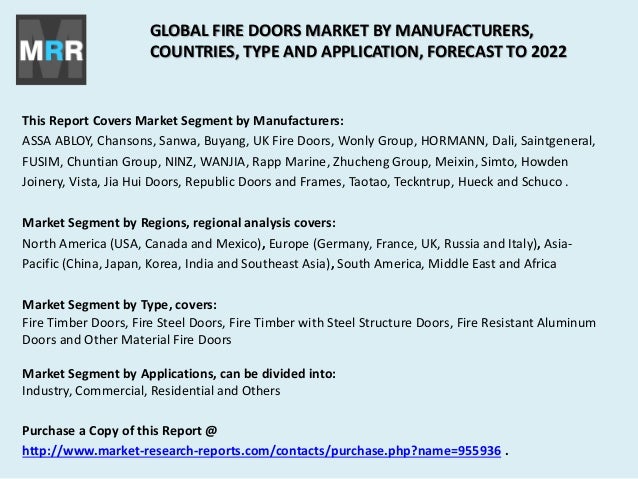 Global Fire Doors Market Top Regions Product Scope Size Share Indu
