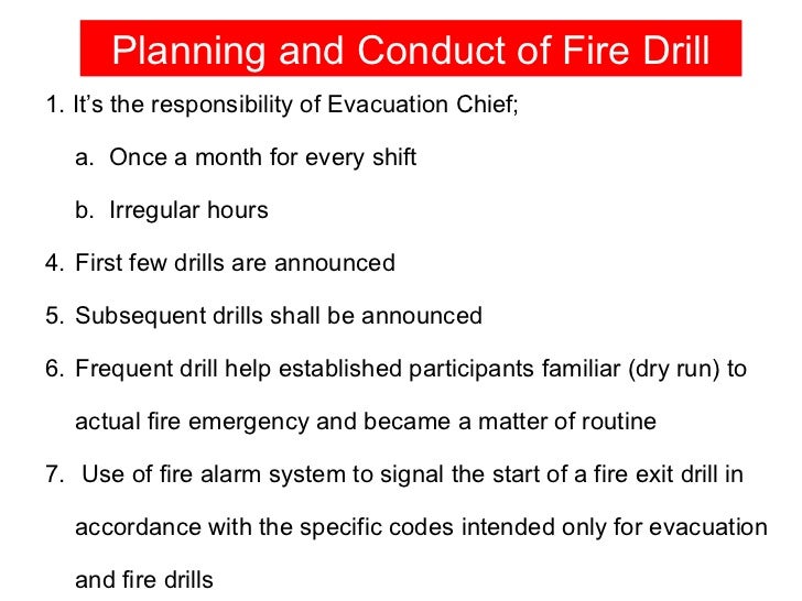 Fire dril li in hospital