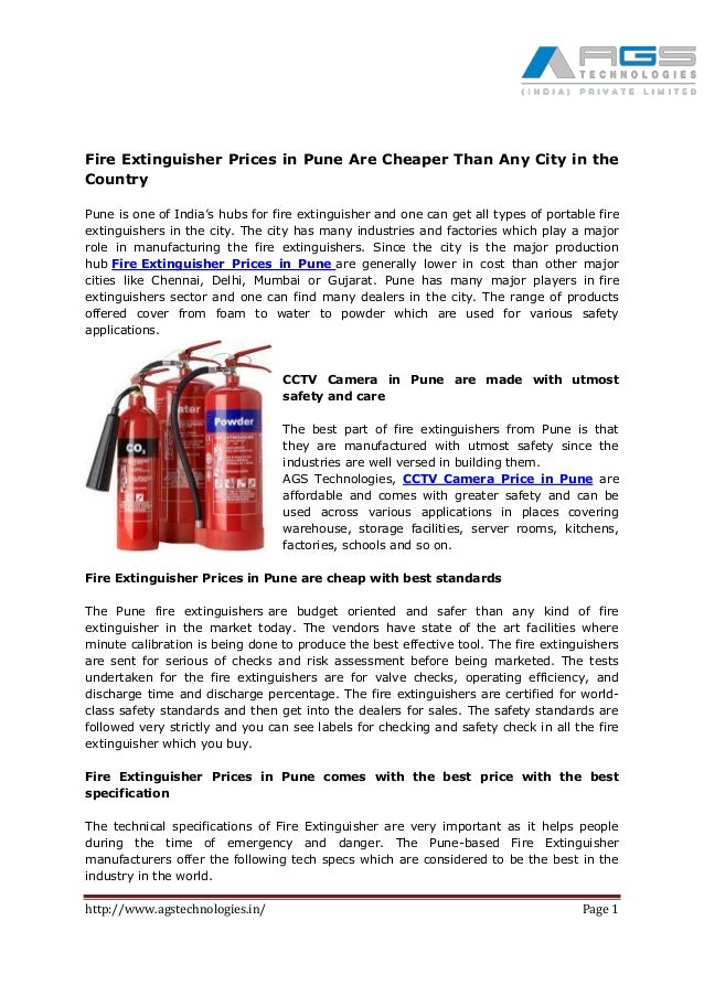 Fire extinguisher prices in pune