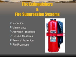 Fire Extinguishers Suppression Systems Ppt