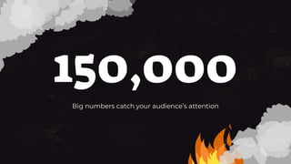 150,000
Big numbers catch your audience’s attention
 