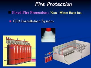  Fixed Fire Protection : Non - Water Base Ins.
 CO2 Installation System
Fire Protection
 
