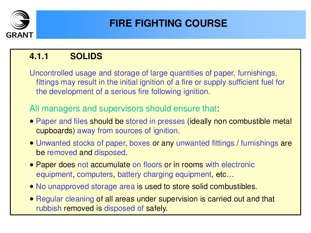 Fire fighting course