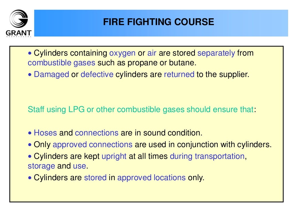 Fire fighting course