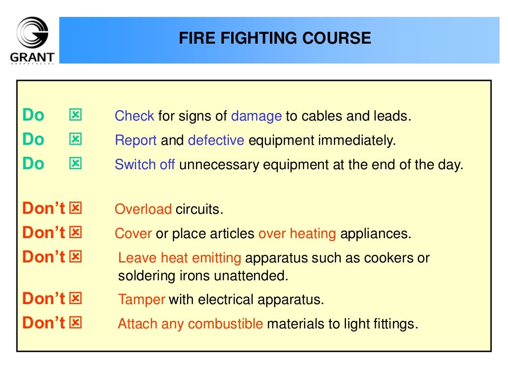 Fire fighting course