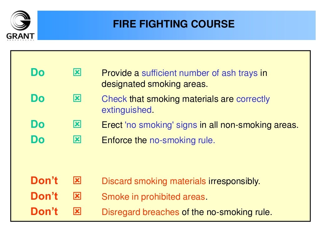 Fire fighting course