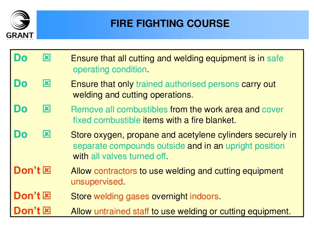 Fire fighting course